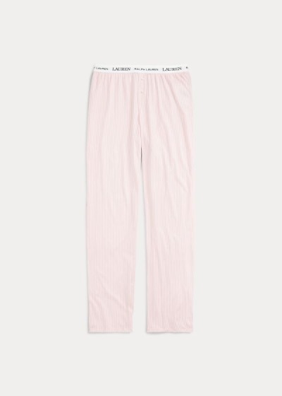 Pantalones De Pijama Ralph Lauren Mujer Rosas / Blancos / Rayas - Striped Jersey - BZOXJ8607